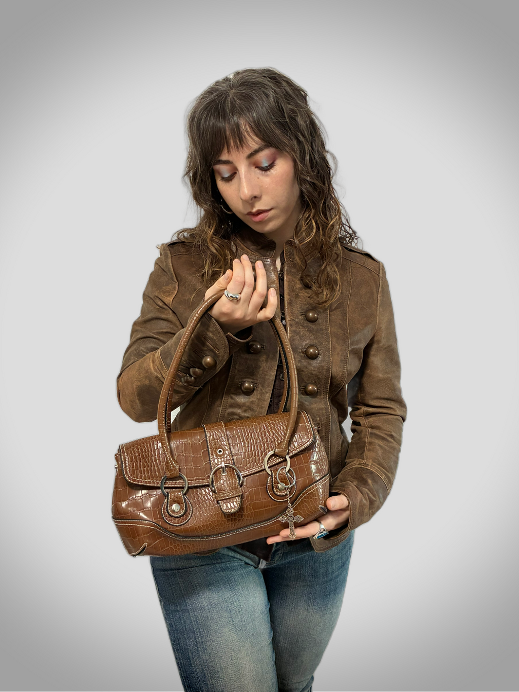 Vintage David Jones croc Barrokha bag