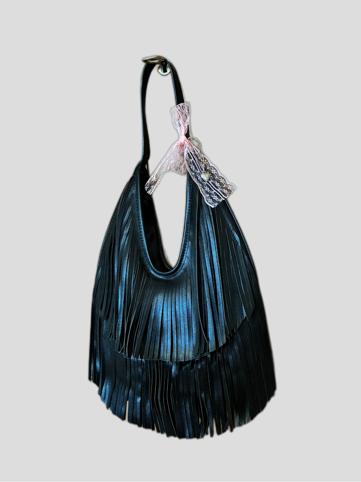 Vintage hobo bag with western fringe, Barokha style