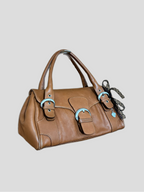 Bolso vintage cuero italiano caramelo Barrokha