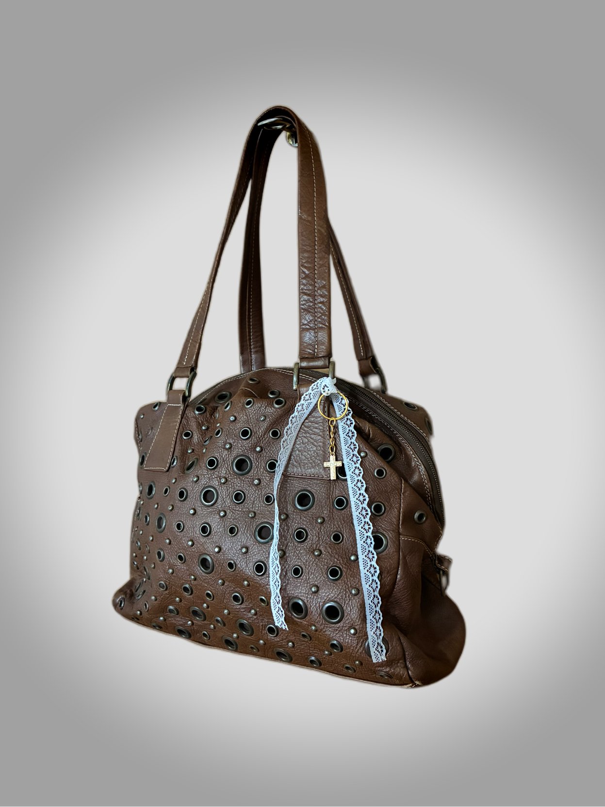Bolso vintage piel perforado Las Pepas Barrokha