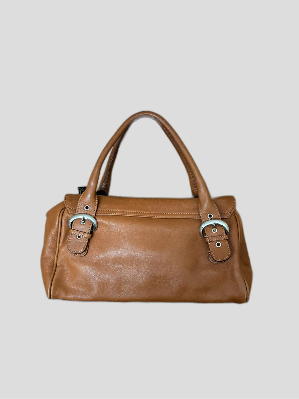 Bolso vintage cuero italiano caramelo Barrokha