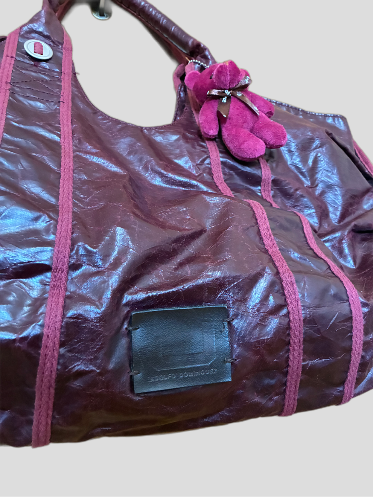 Adolfo Domínguez burgundy Barrokha vintage bag