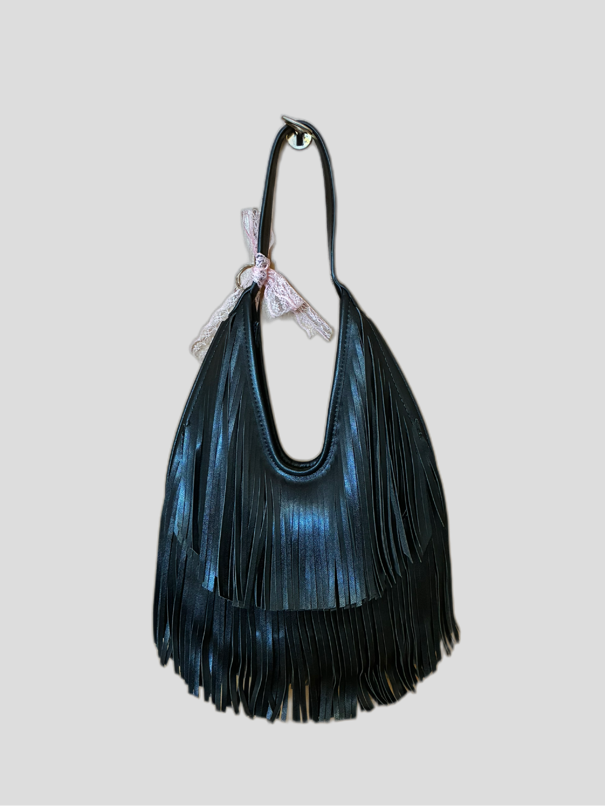 Vintage hobo bag with western fringe, Barokha style