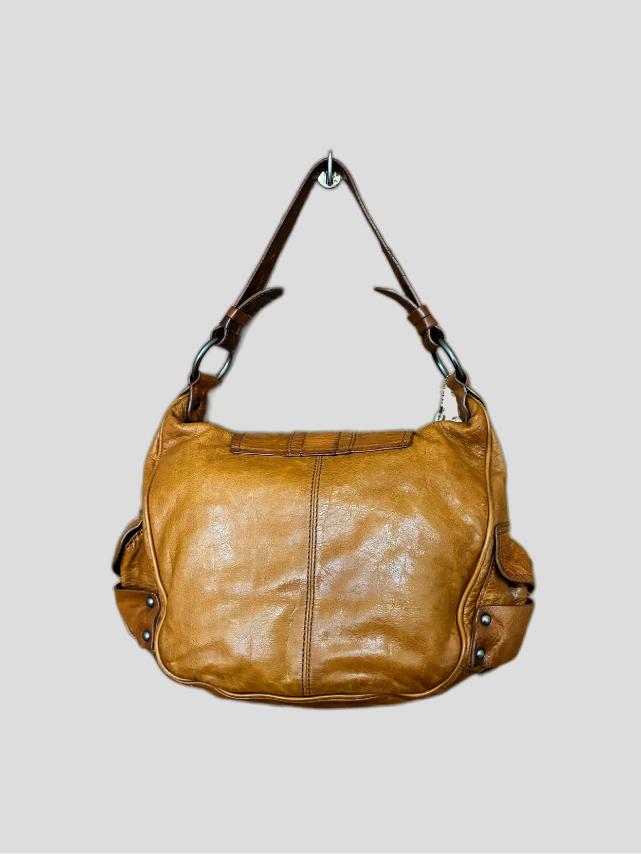Francesco Biasia Barrokha camel leather vintage bag