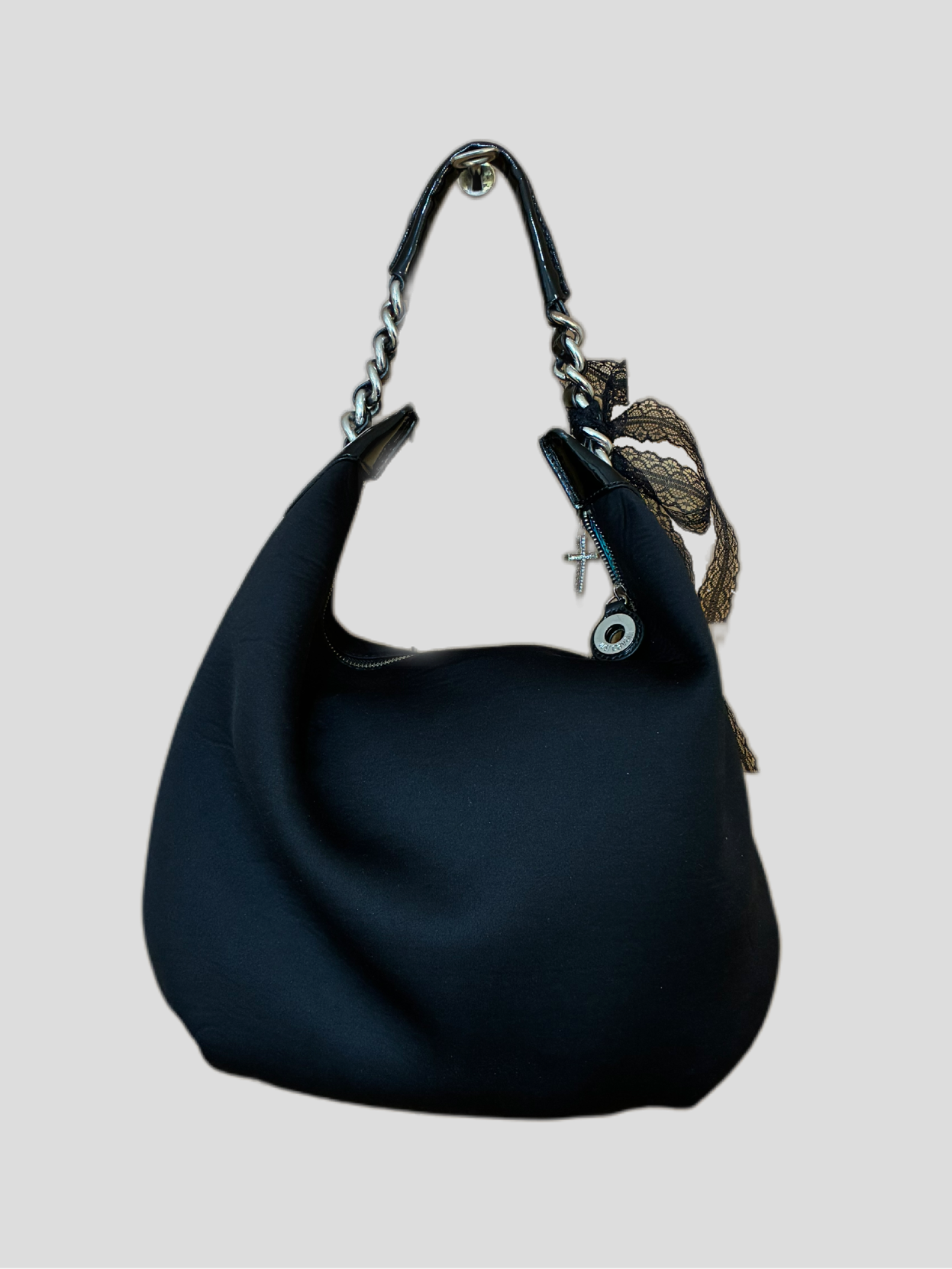 Vintage grunge black bag Just Cavalli Barrokha