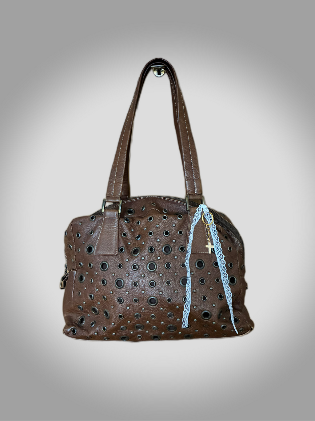 Bolso vintage piel perforado Las Pepas Barrokha