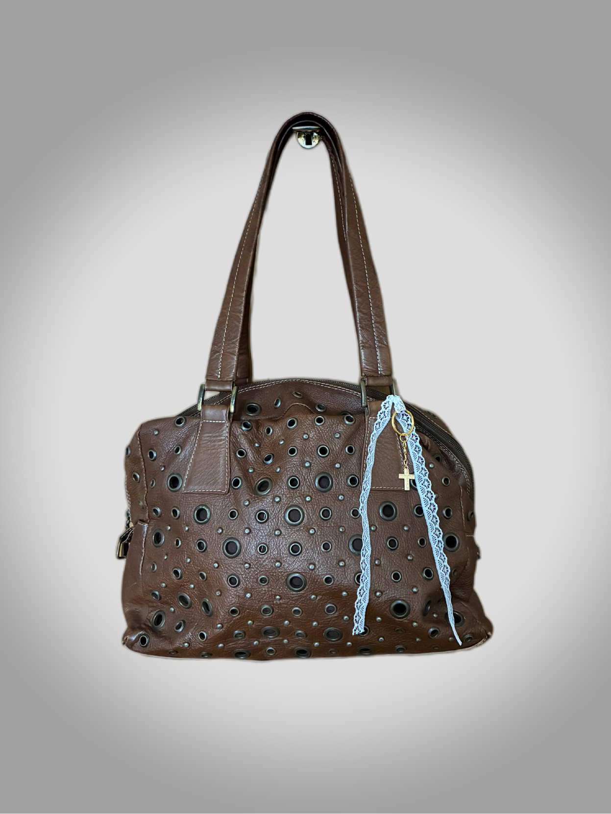 Bolso vintage piel perforado Las Pepas Barrokha