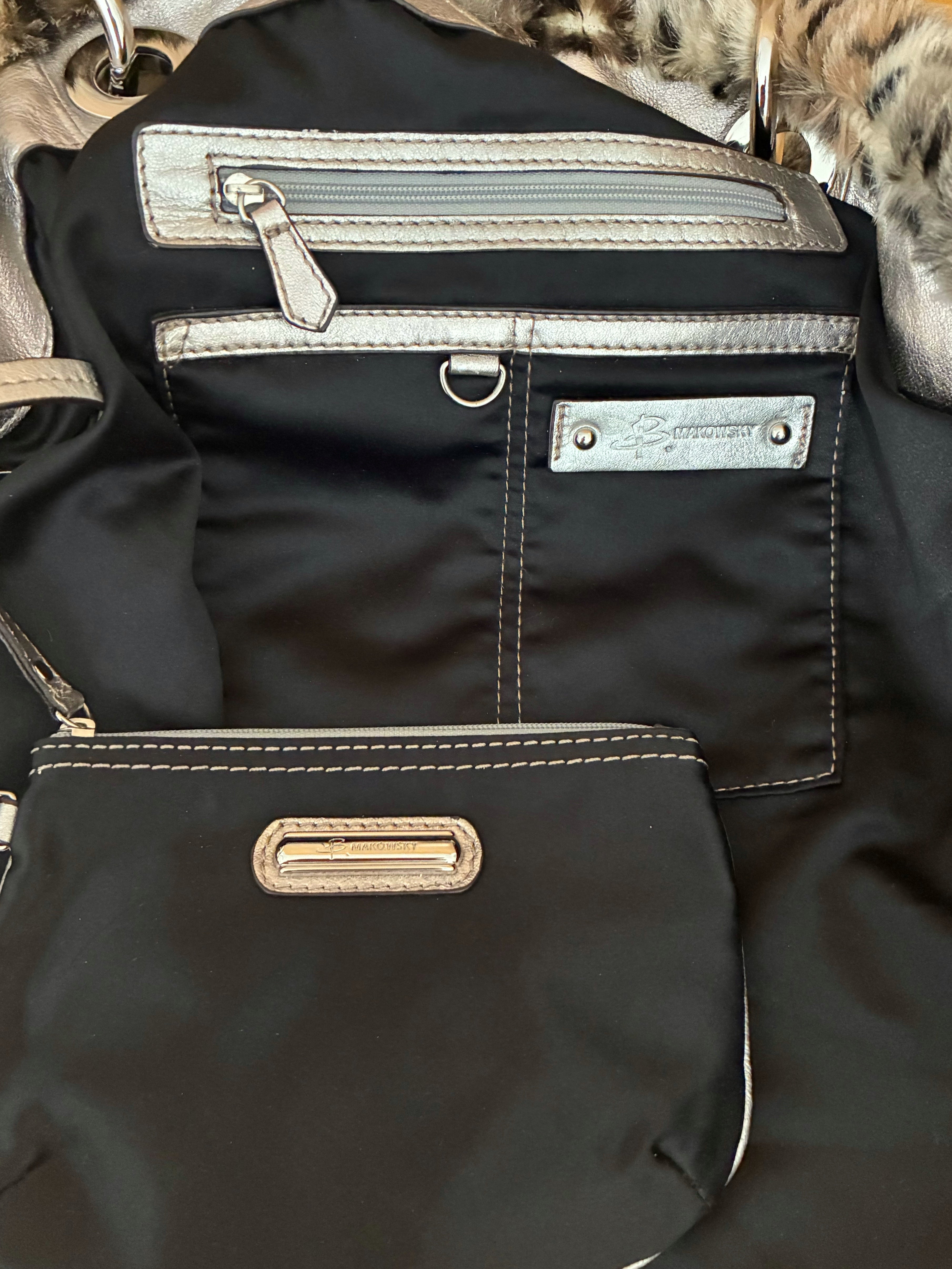 Vintage fur animal print B.Makowsky Barrokha bag