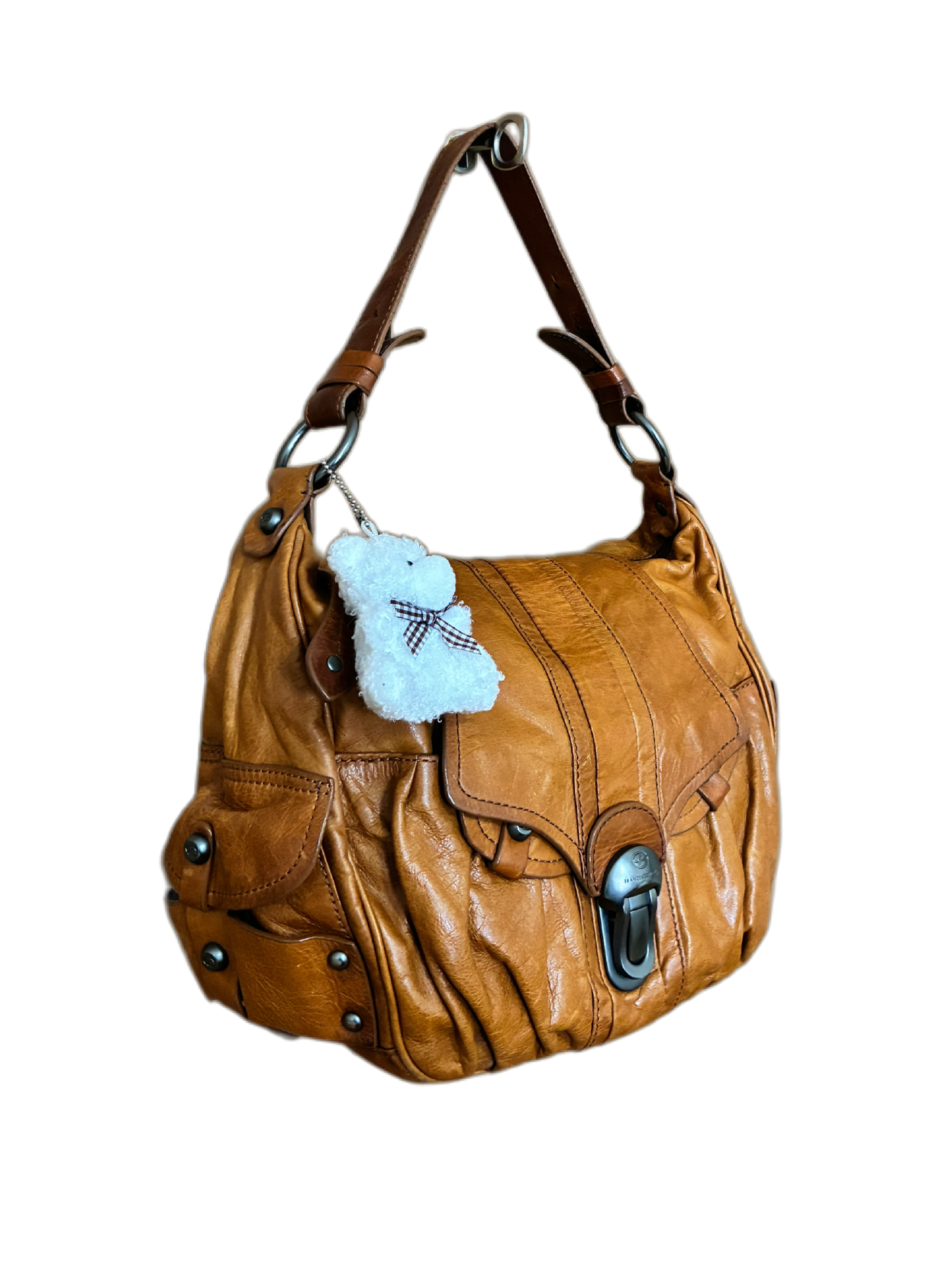 Francesco Biasia Barrokha camel leather vintage bag