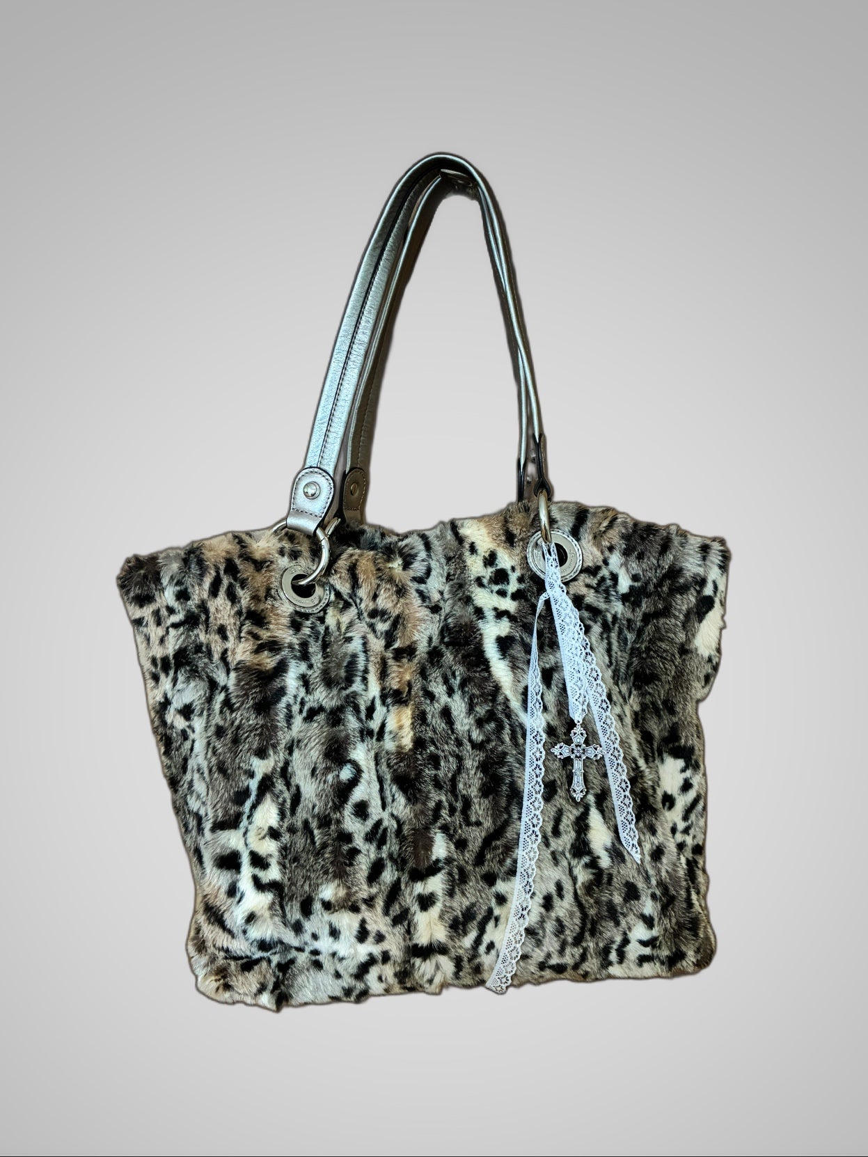 Vintage fur animal print B.Makowsky Barrokha bag