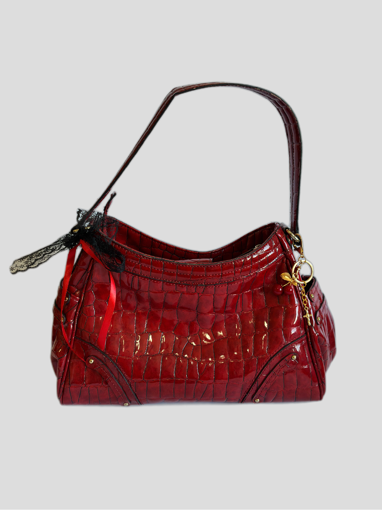 Bolso Vintage Red Croc Liz Claiborne | Barrokha