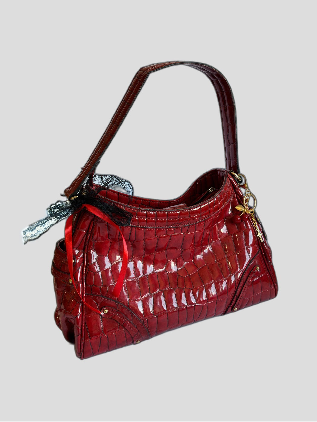 Bolso Vintage Red Croc Liz Claiborne | Barrokha