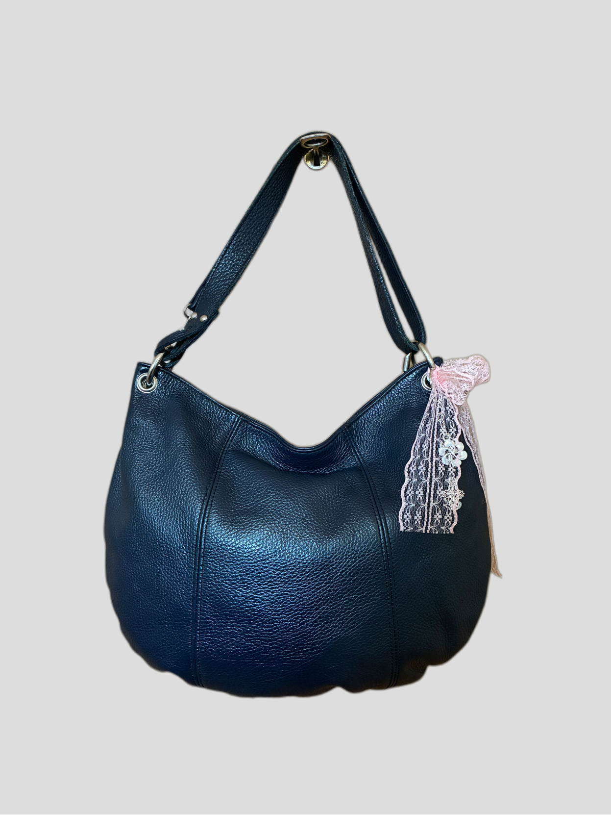 Barrokha vintage genuine leather handbag in deep blue