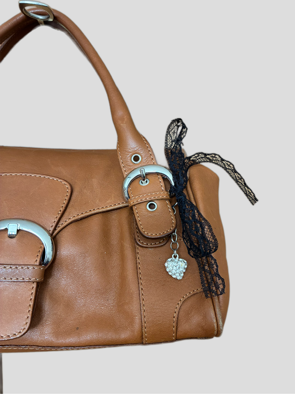 Bolso vintage cuero italiano caramelo Barrokha