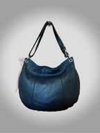 Barrokha vintage genuine leather handbag in deep blue