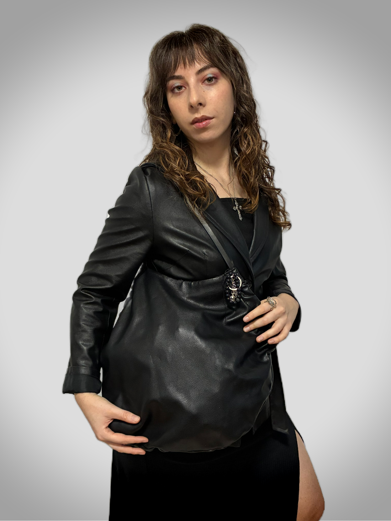 Zara Barrokha deep black hobo vintage bag