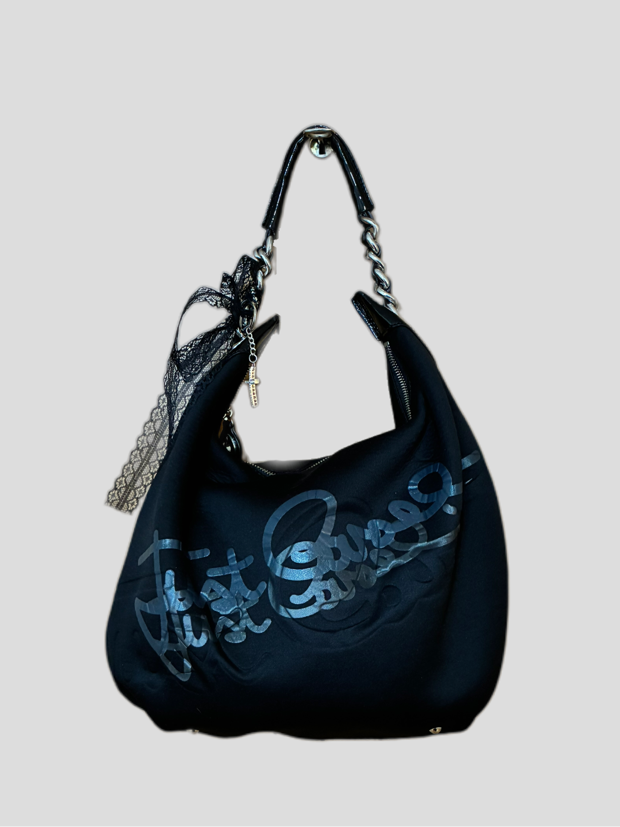 Vintage grunge black bag Just Cavalli Barrokha