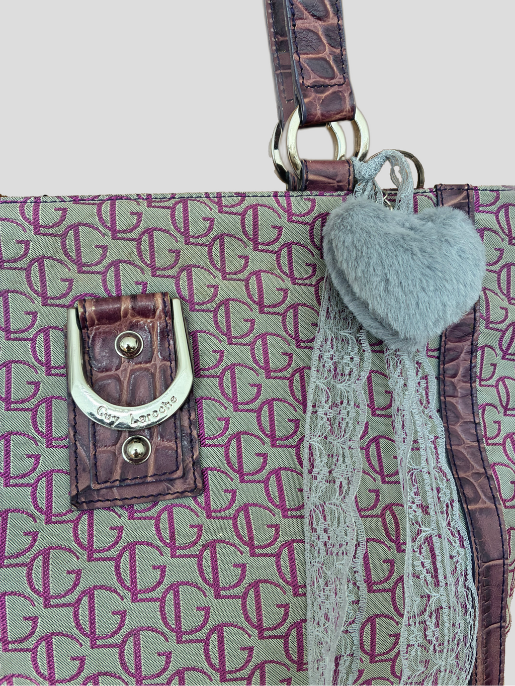 Guy Laroche Barrokha lilac monogram vintage bag