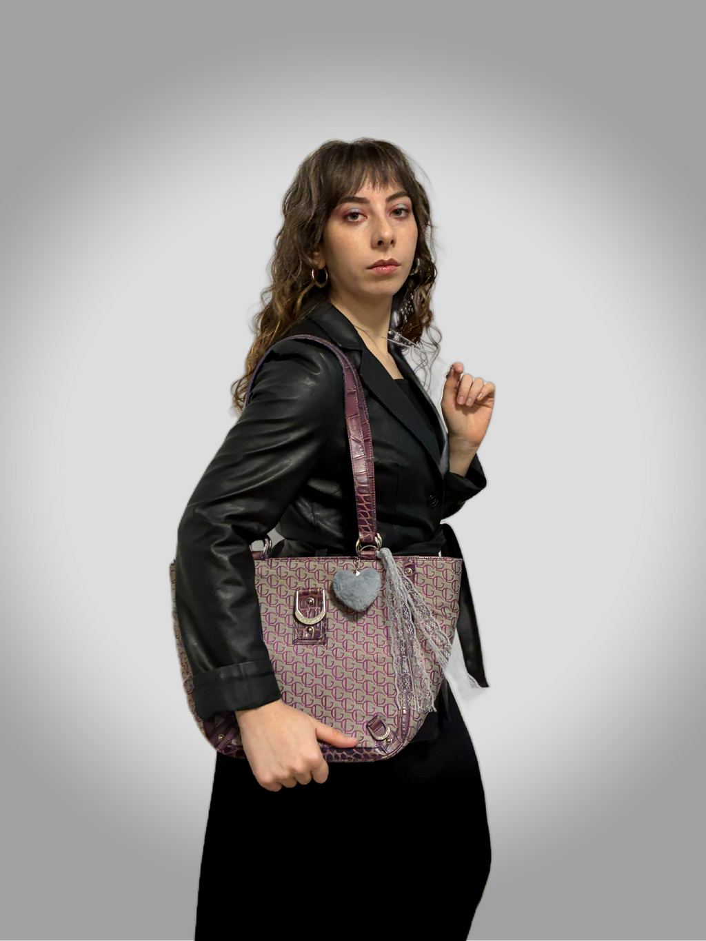 Guy Laroche Barrokha lilac monogram vintage bag