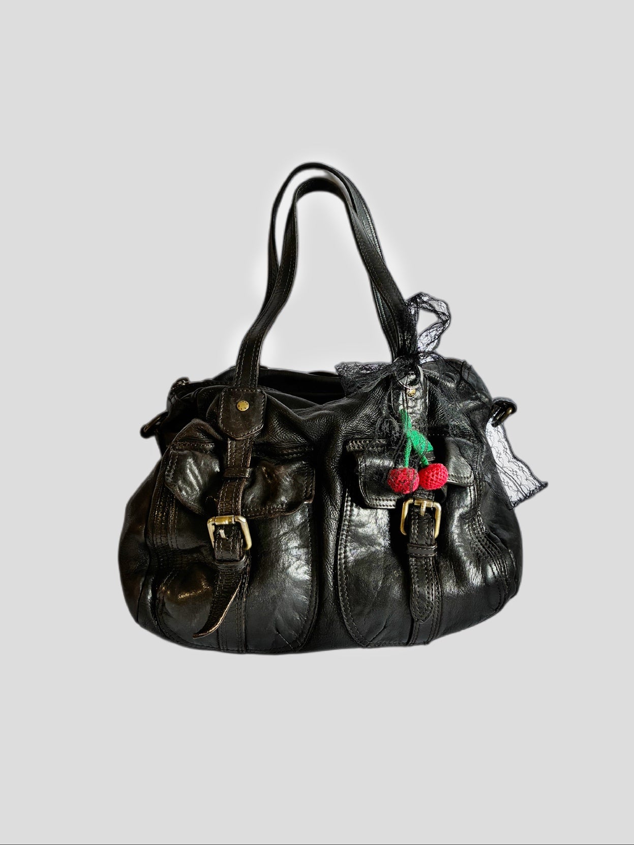 Bolso vintage IKKS cuero Barrokha