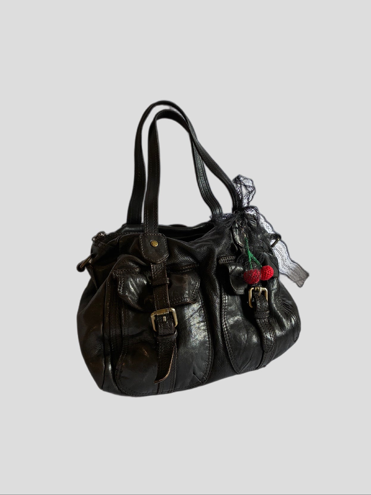 Bolso vintage IKKS cuero Barrokha